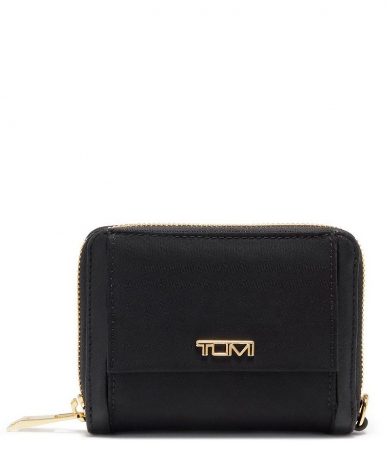 Portefeuille TUMI Tri-Fold Zip-Around Noir Doré |CNJV-77670410