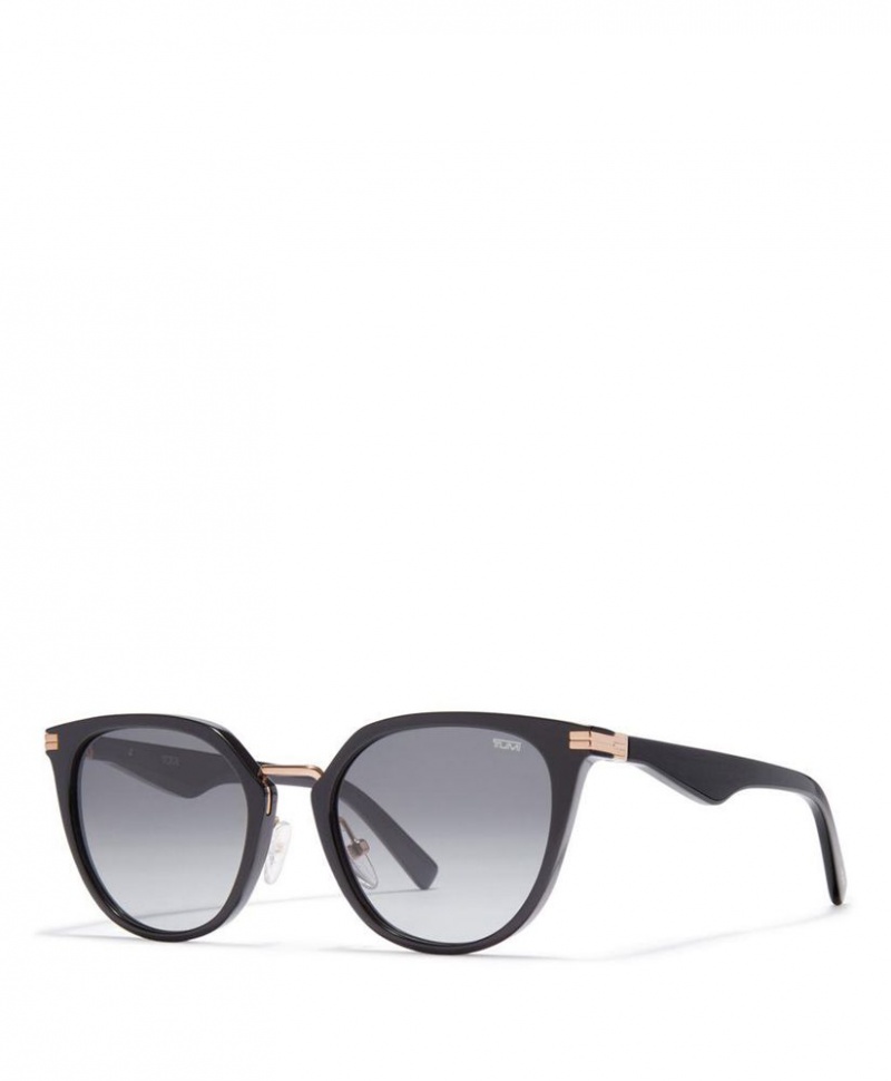 Lunette de Soleil TUMI 004 Cat Eye 52mm Noir Grise |BJVO-68396915